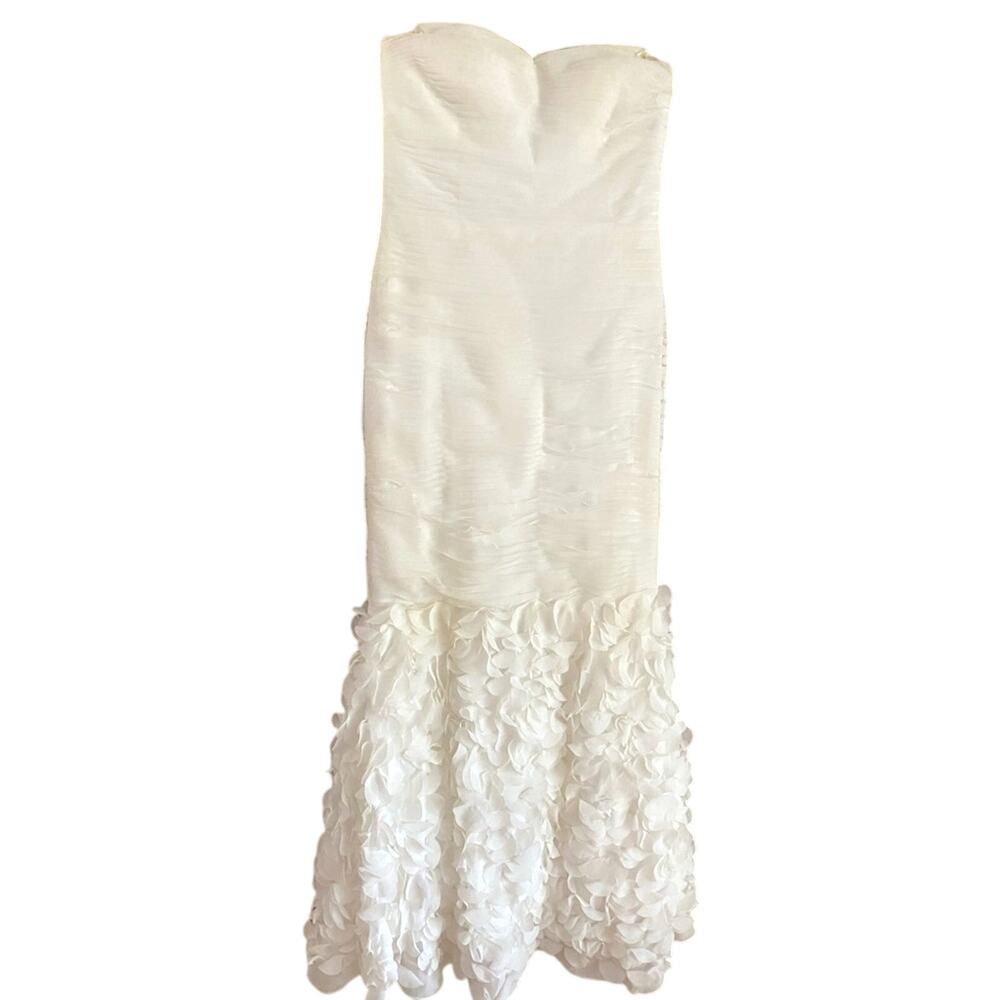 JJ Collection Strapless Formal White Gown Size 8